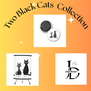 Two Black Cats  Mouse Mat