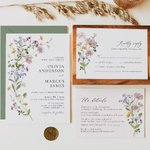 Boho Whimsical Wildflower Wedding Table Number