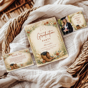 Rustic Cowgirl Graduation Party RSVP Card