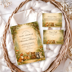 Woodland Forest Friends Baby Shower Invitation