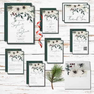 Rustic Berries Winter Floral Wedding Save The Date