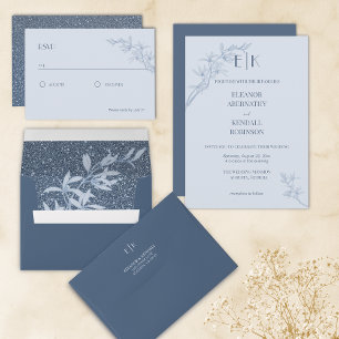 Timeless Flower Monogram Wedding Details Enclosure Card