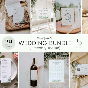 Greenery Wedding Guest Book Sign Template
