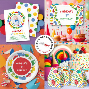 Boys Toys Kid's Birthday Party DIY Bunting Banner Invitation