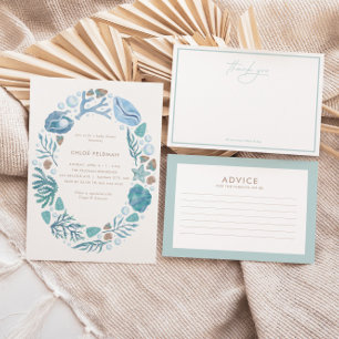Under the Sea Watercolor Nautical Flat Thank You Card