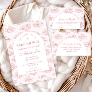 Chic French Toile Baby Shower Invitation