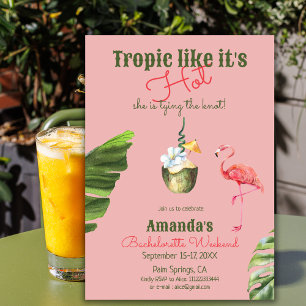 Tropical Hot Pink Palm Springs Bachelorette Party Napkin