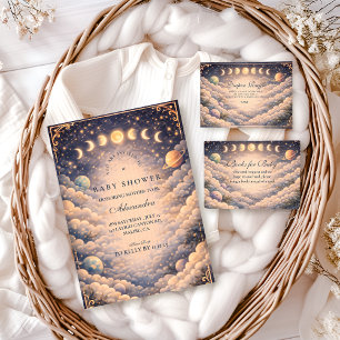 Moon Phases Space Baby Shower Napkin