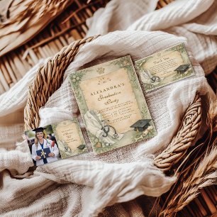 Elegant Veterinary White Coat Graduation Party Thank You Card