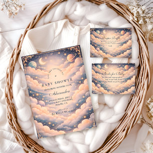 Celestial Clouds Stars Baby Shower Invitation