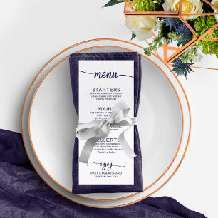 Weekend Wedding Schedule Elegant Chic Navy Blue Invitation