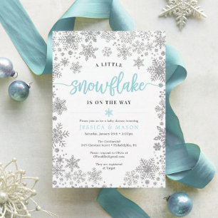 Winter Snowflake Baby Shower Invites Card