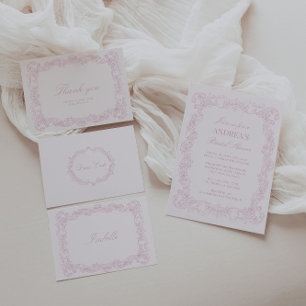  Elegant Vintage Romantic Pink Bridal Shower  Napkin