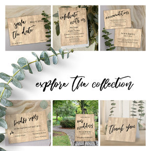 Pale Rustic Wood Casual Handwriting Wedding RSVP Card