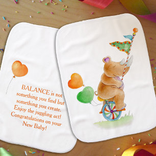 Baby shower elephant & rhino display shower cards