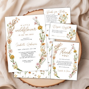 Wildflower Watercolor Baby Shower Thank You Card
