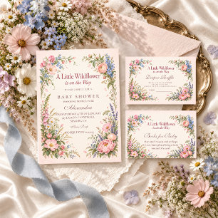 A Little Wildflower Baby Shower Diaper Raffle Enclosure Card
