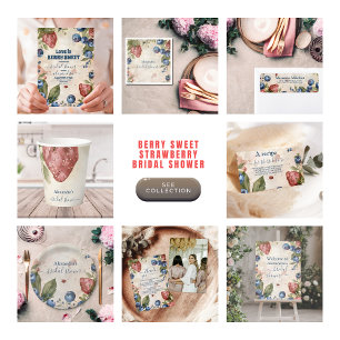 Berry Sweet Strawberry Bridal Shower  recipe Enclosure Card
