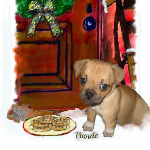 Puggle Christmas Gifts Holiday Card