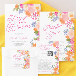 Honeymoon wishes wildflowers floral bridal shower enclosure card