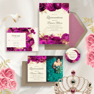 Watercolor Pink Roses Floral RSVP Response Card