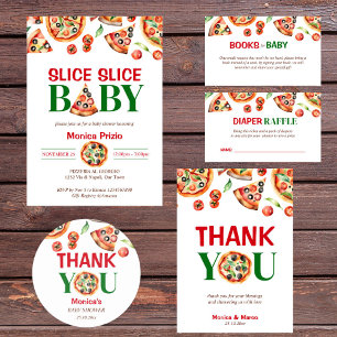 Slice slice baby Italian pizza baby shower Thank You Card