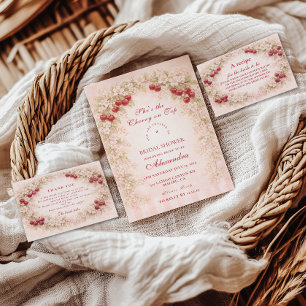 Romantic Cherry Orchard Florals Bridal Shower Invitation