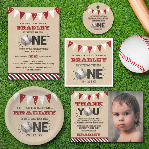Baseball Any Age Birthday Thank You Card