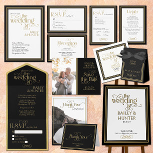 Elegant Ornate Typography Wedding Save the Date Postcard