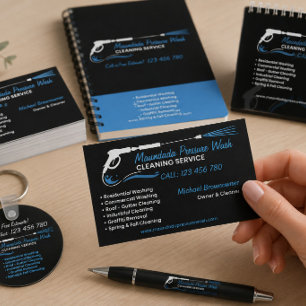 Pressure Washing Black Power Wash Cleaner CLEANING Business Card