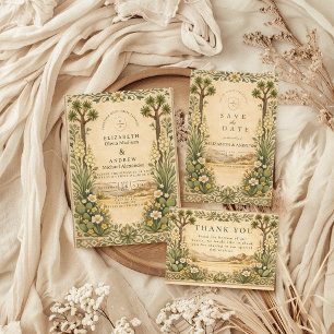 Rustic Desert Botanical Wedding Invitation