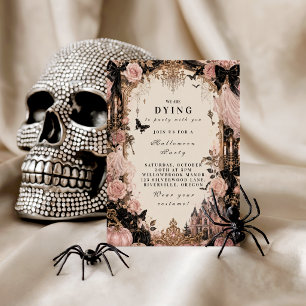 Elegant Pink Halloween Party Invitation