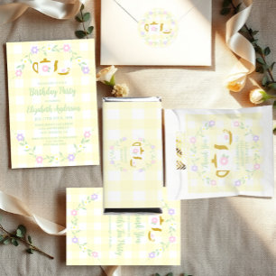 Tea for Two Girl 2nd Birthday Classic Round Sticker