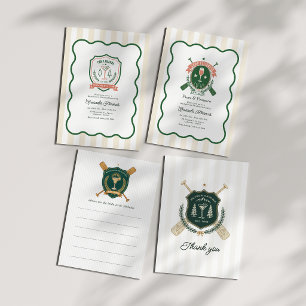Camp Bride Summer Club Preppy Bachelorette Weekend Invitation