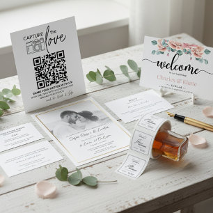 Modern Black Elegant Wedding Sparkling Wine Label