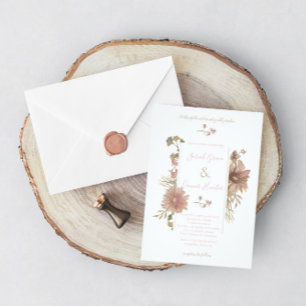 Blush Floral Christian Wedding Invitation