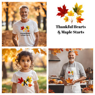 vintage maple leaves - Thankful quote  T-Shirt