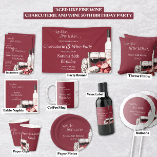 Charcuterie and Wine Party Picnic 50th Birthday Napkin