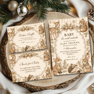Neutral Woodland Christmas Books for Baby Enclosure Card