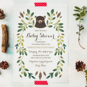 Bear Cub Baby Shower Invitation