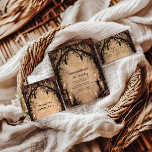 Midnight Gothic Cathedral Birthday Thank You Card