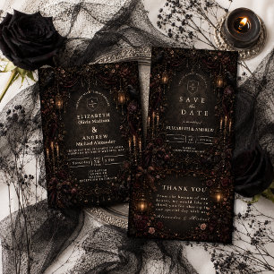 Enchanted Whimsy Goth Wedding Invitation