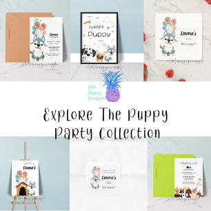 Let's Pawty Husky Birthday Party Invitation