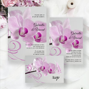 Pink Orchid Elegance Wedding RSVP Response Card