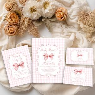 Pink Bow Girl Baby Shower Books for Baby Enclosure Card