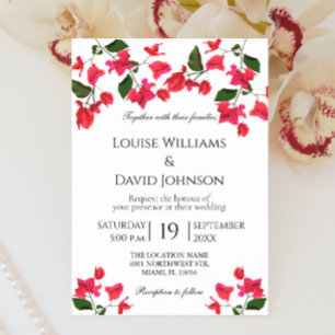 Mediterranean Bougainvillea Wedding Invitation
