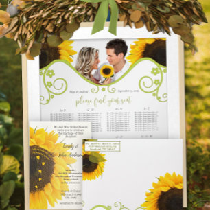 Sunny Elegance Farmhouse Sunflower Wedding Invitation