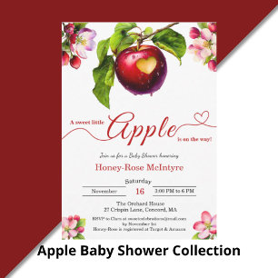 A Little Apple Is On The Way   Fall Baby Shower  Invitation