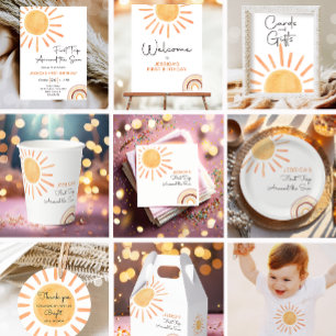 Sunshine Rainbow Trip Around the Sun 1st Birthday Napkin