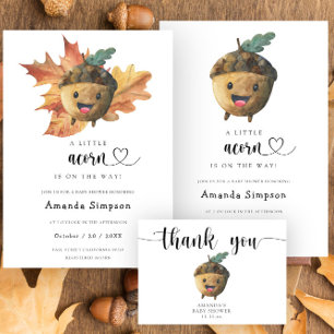 Cartoon acorn - display shower card